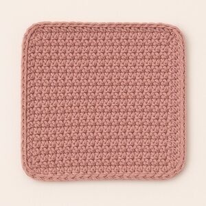 “Dusty Rose Serenity” Crochet Washcloth - Handmade Cotton Cloth for Everyday Use